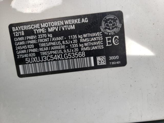 5UXUJ3C54KLG53568 - 2019 BMW X4 XDRIVE30I WHITE photo 13