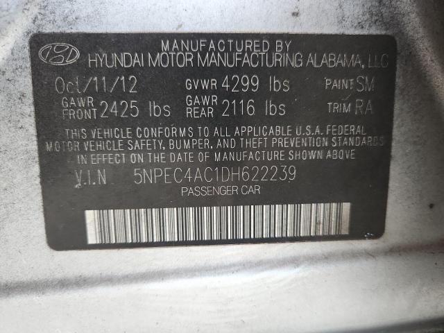 5NPEC4AC1DH622239 - 2013 HYUNDAI SONATA SE SILVER photo 12