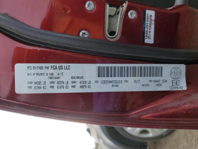 1C3CDFAA4FD331519 - 2014 DODGE DART SE RED photo 12