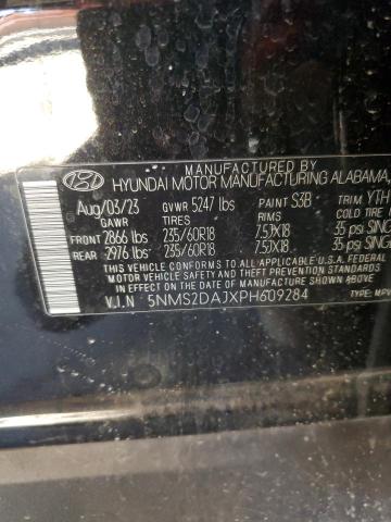 5NMS2DAJXPH609284 - 2023 HYUNDAI SANTA FE SEL أسود صورة 13