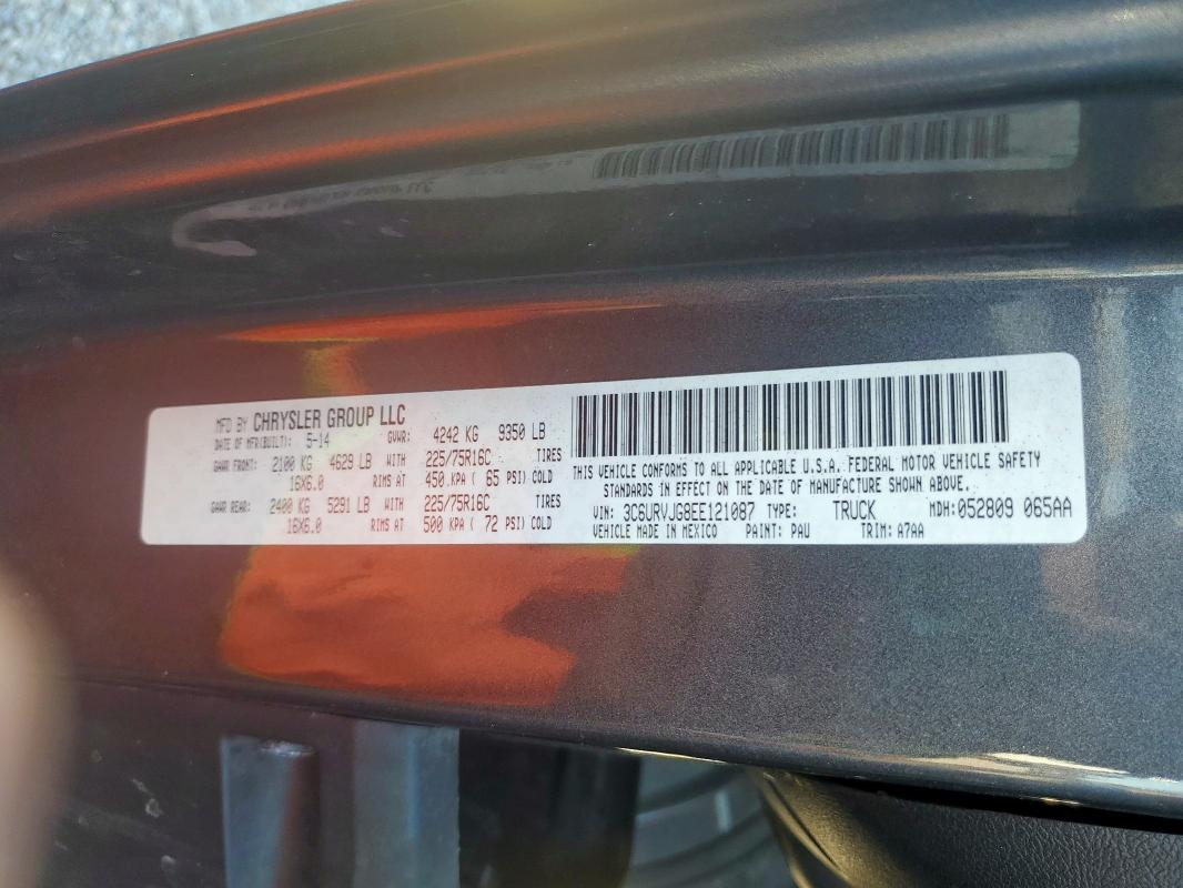 3C6URVJG8EE121087 - 2014 RAM PROMASTER 3500 HIGH Сұр фото 13