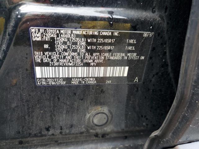 2T3RFREVXHW673254 - 2017 TOYOTA RAV4 XLE BLACK photo 13