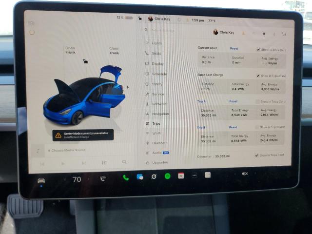 5YJ3E1EAXPF646535 - 2023 TESLA MODEL 3 ლურჯი ფოტო 9