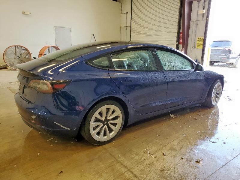 5YJ3E1EA8NF287845 - 2022 TESLA MODEL 3 BLUE photo 3