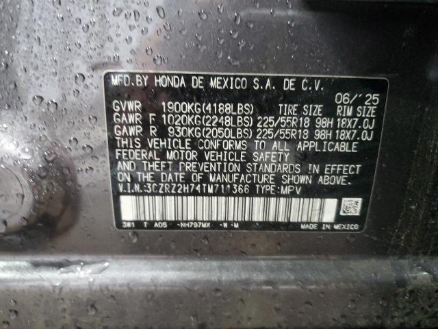 3CZRZ2H74TM711366 - 2026 HONDA HR-V EXL GRAY photo 14