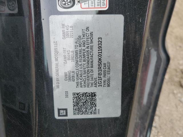 1G1FB1RS0K0119323 - 2019 CHEVROLET CAMARO LS Czarny zdjęcie 12