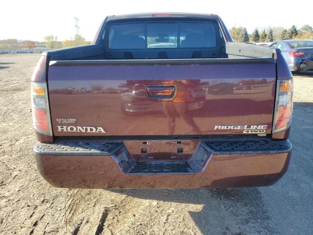 2HJYK16508H537895 - 2008 HONDA RIDGELINE RTL BURGUNDY photo 6