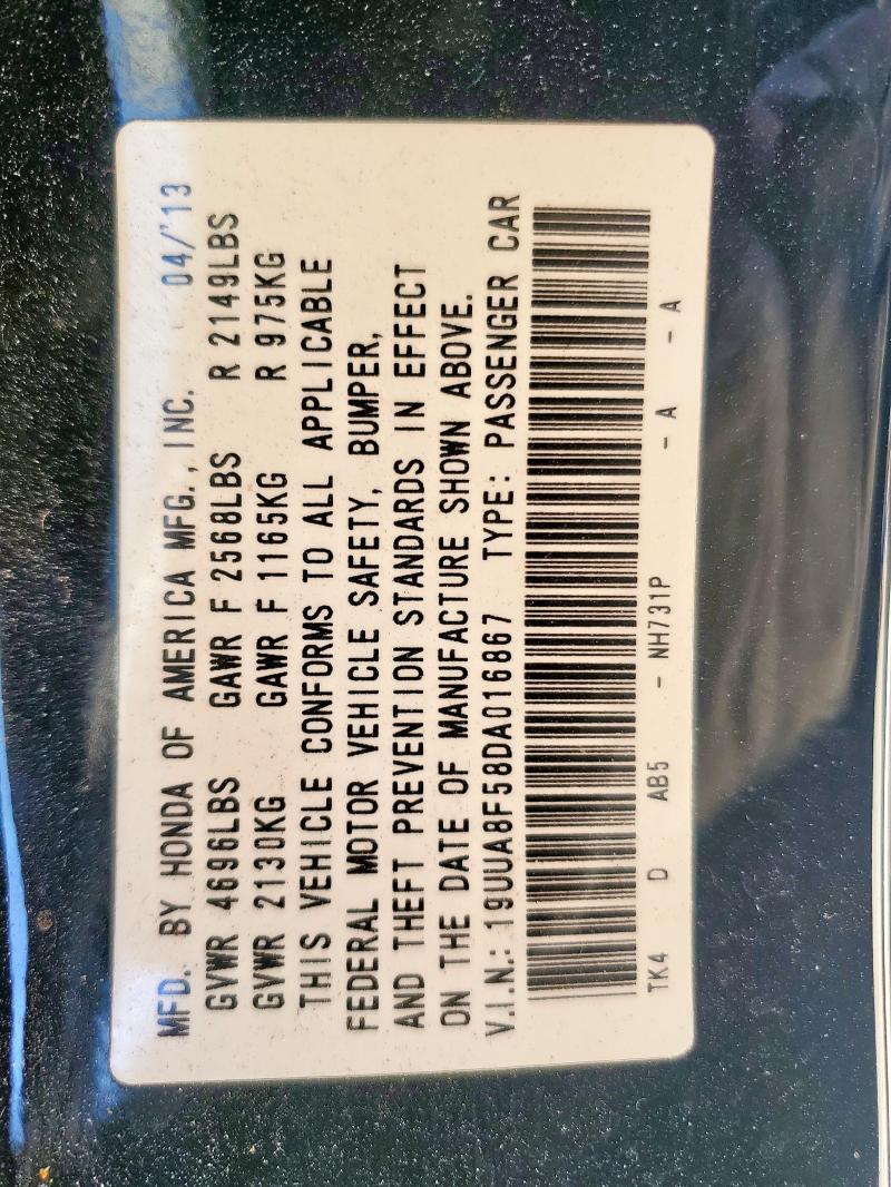 19UUA8F58DA016867 - 2013 ACURA TL TECH 黑色 照片 14