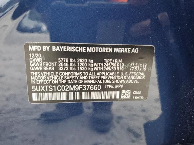 5UXTS1C02M9F37660 - 2021 BMW X3 XDRIVE30E Mavi fotoğraf 13