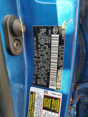 4T1B11HK3JU019357 - 2018 TOYOTA CAMRY L 蓝色 照片 12