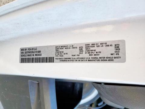 3C6TRVCG9LE131309 - 2020 RAM PROMASTER 2500 HIGH Blanc photo 14