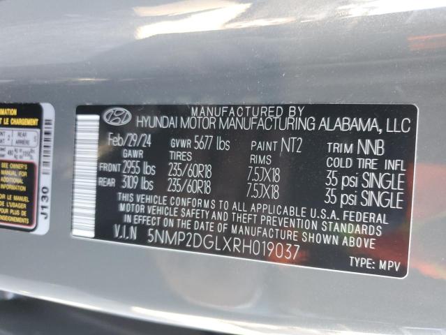 5NMP2DGLXRH019037 - 2024 HYUNDAI SANTA FE SEL 灰色 照片 13