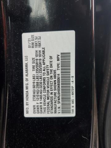 5FNRL6H85NB000614 - 2022 HONDA ODYSSEY TOURING BLACK photo 13