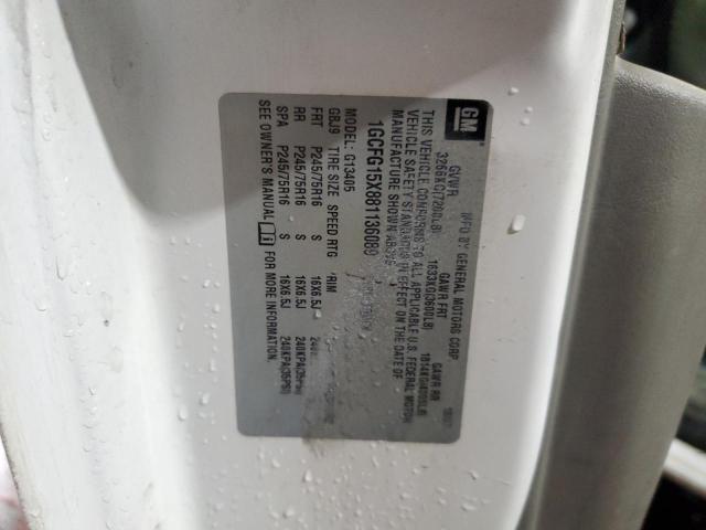 1GCFG15X881136089 - 2008 CHEVROLET EXPRESS G1 WHITE photo 13