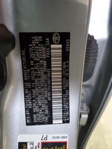 4T1BF1FK1HU718405 - 2017 TOYOTA CAMRY LE SILVER photo 12
