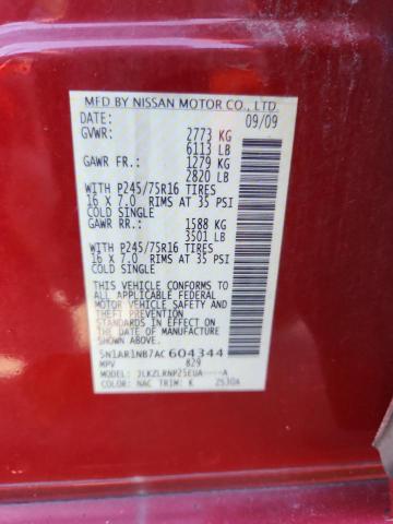 5N1AR1NB7AC604344 - 2010 NISSAN PATHFINDER S RED photo 13