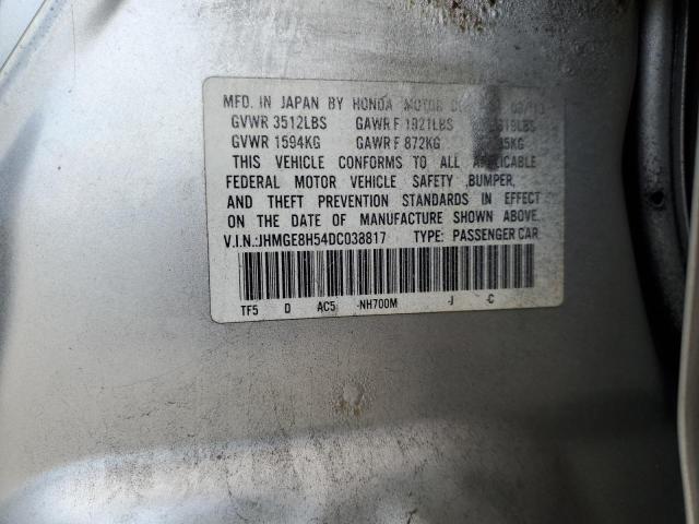 JHMGE8H54DC038817 - 2013 HONDA FIT SPORT 银色 照片 12