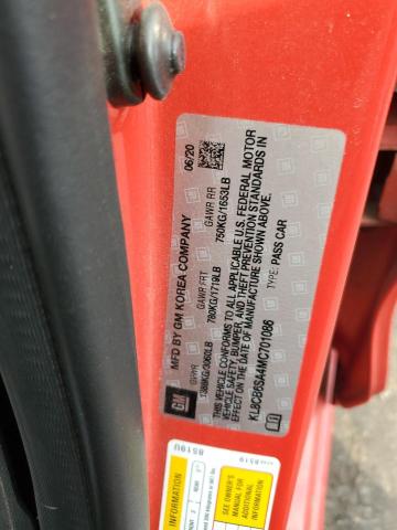 KL8CB6SA4MC701086 - 2021 CHEVROLET SPARK LS RED photo 12