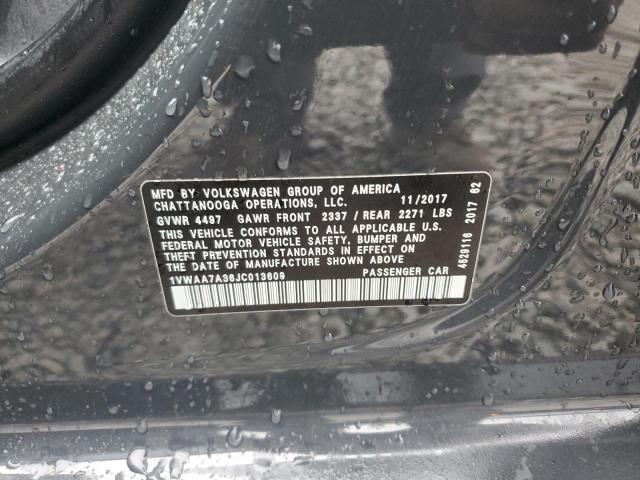 1VWAA7A36JC013609 - 2018 VOLKSWAGEN PASSAT S Графитовый фото 12