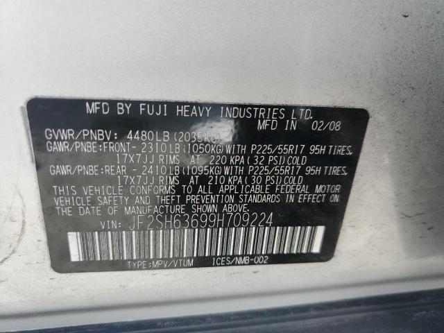 JF2SH63699H709224 - 2009 SUBARU FORESTER 2.5X PREMIUM SILVER photo 13