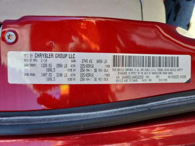 2A4RR5D10AR232595 - 2010 CHRYSLER TOWN & COU TOURING 勃艮第红 照片 14