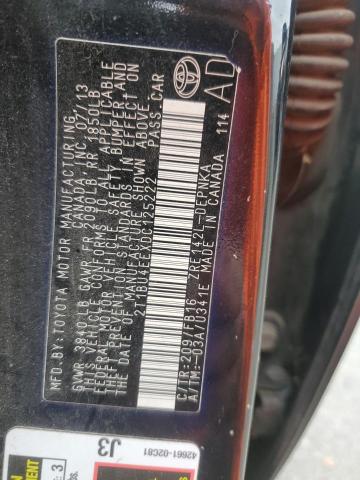 2T1BU4EEXDC125222 - 2013 TOYOTA COROLLA BASE 黑色 照片 13