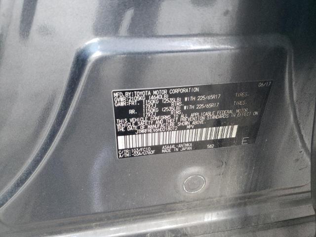 JTMRFREV6HD218012 - 2017 TOYOTA RAV4 XLE GRAY photo 13