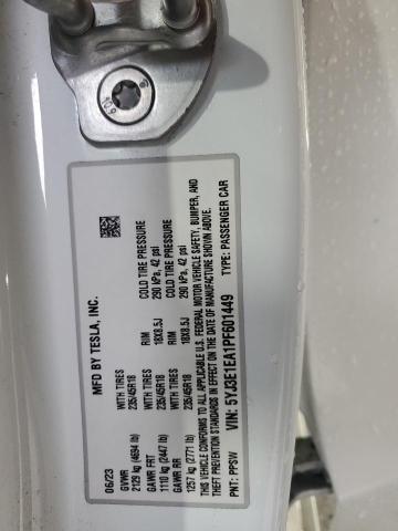 5YJ3E1EA1PF601449 - 2023 TESLA MODEL 3 WHITE photo 12