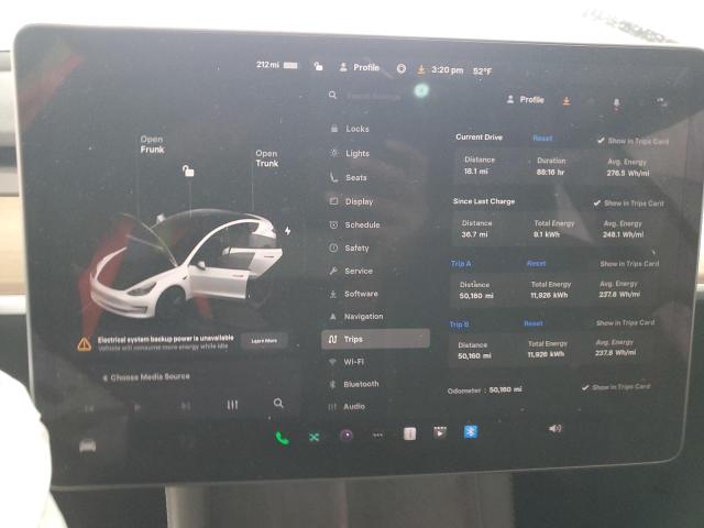 5YJ3E1EA1PF601449 - 2023 TESLA MODEL 3 WHITE photo 9