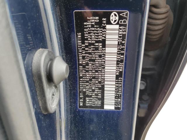 5YFBURHE1JP837364 - 2018 TOYOTA COROLLA L BLUE photo 12