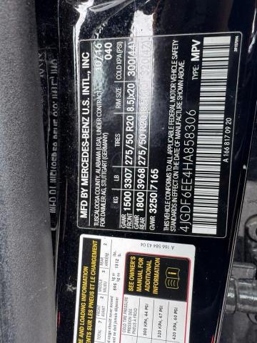 4JGDF6EE4HA858306 - 2017 MERCEDES-BENZ GLS 450 4MATIC BLACK photo 10