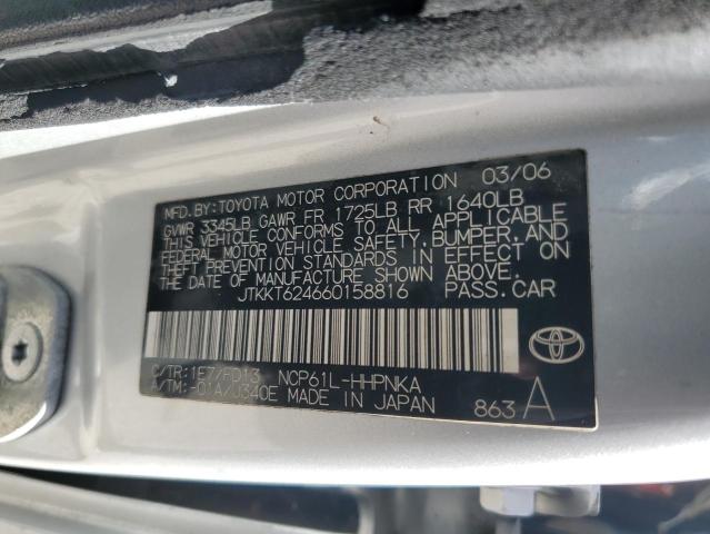 JTKKT624660158816 - 2006 TOYOTA SCION XA Күміс фото 12