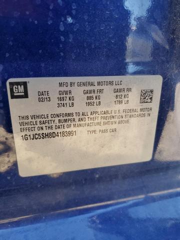 1G1JC5SH8D4183991 - 2013 CHEVROLET SONIC LT Bleu photo 12