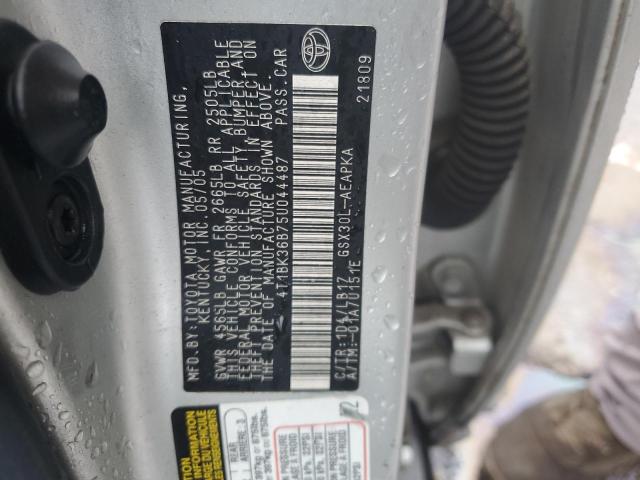 4T1BK36B75U044487 - 2005 TOYOTA AVALON XL 银色 照片 12