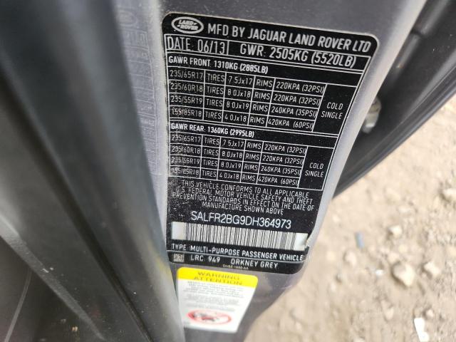 SALFR2BG9DH364973 - 2013 LAND ROVER LR2 HSE GRAY photo 13