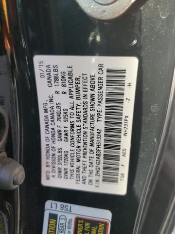 2HGFG3A83FH513342 - 2015 HONDA CIVIC EX BLACK photo 13