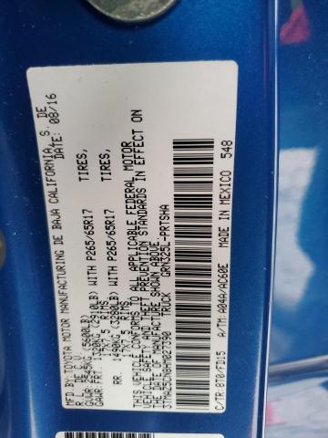 3TMAZ5CN8HM027390 - 2017 TOYOTA TACOMA DOUBLE CAB BLUE photo 13