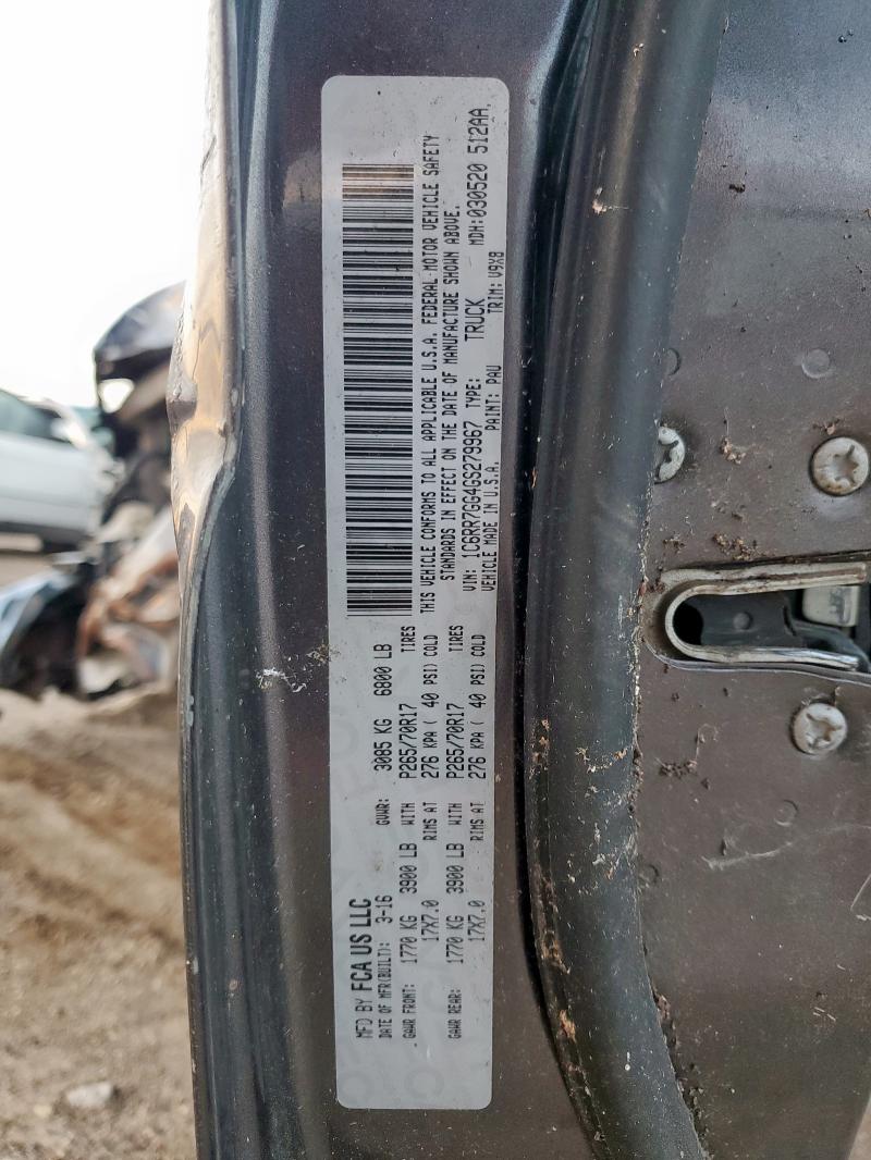 1C6RR7GG4GS279967 - 2016 RAM 1500 SLT Gris foto 13