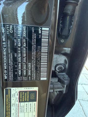 4JGDA5HB2CA026708 - 2012 MERCEDES-BENZ ML 350 4MATIC BROWN photo 10