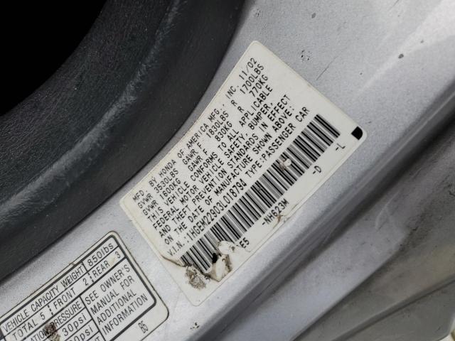 1HGEM22903L018794 - 2003 HONDA CIVIC EX SILVER photo 12