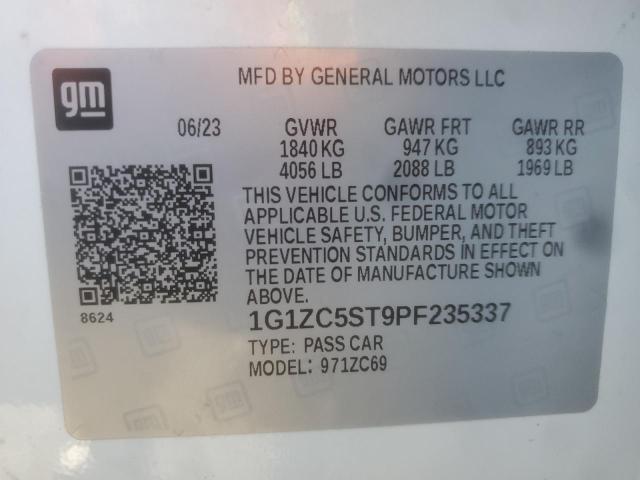 1G1ZC5ST9PF235337 - 2023 CHEVROLET MALIBU LS თეთრი ფოტო 12