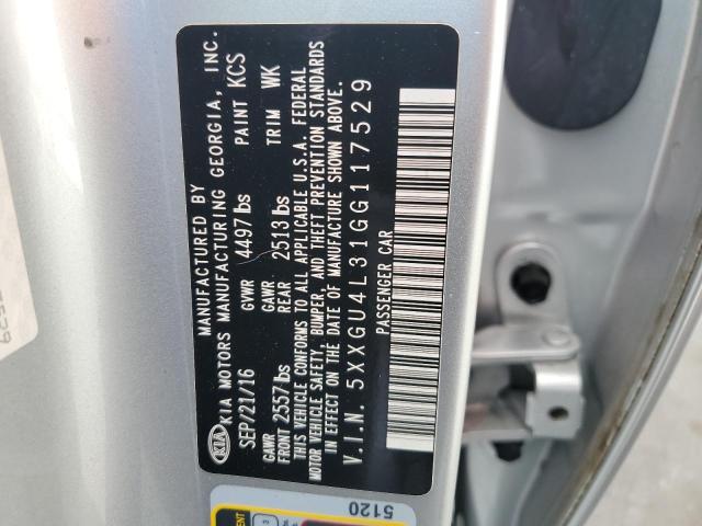 5XXGU4L31GG117529 - 2016 KIA OPTIMA EX Silber Foto 12