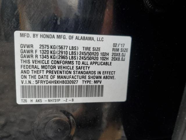 5FRYD4H9XHB030927 - 2017 ACURA MDX ADVANCE BLACK photo 14