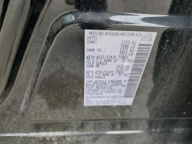 5N1DR2MM0JC673138 - 2018 NISSAN PATHFINDER S أسود صورة 13