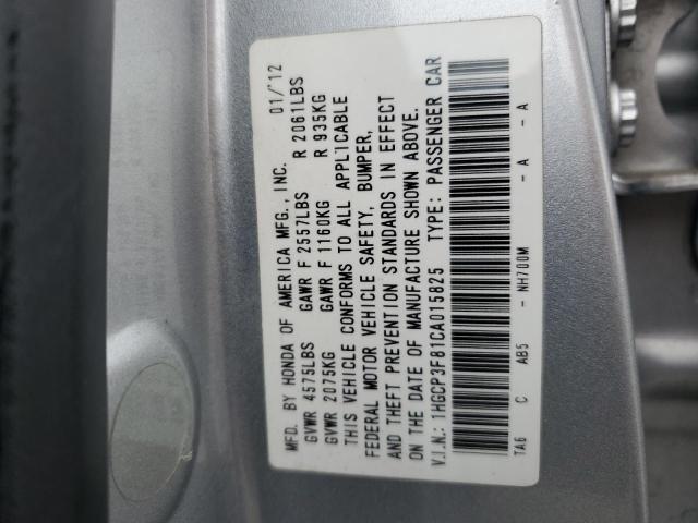 1HGCP3F81CA015825 - 2012 HONDA ACCORD EXL SILVER photo 12