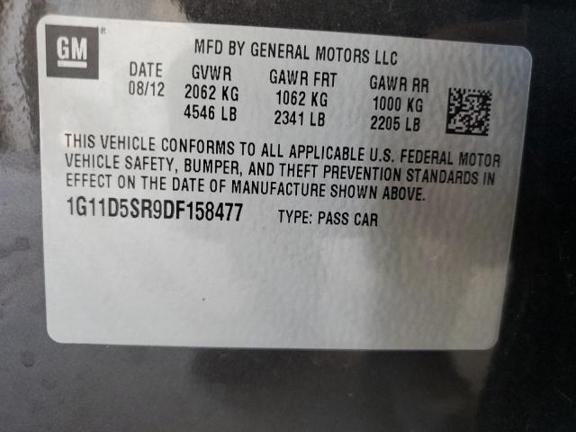 1G11D5SR9DF158477 - 2013 CHEVROLET MALIBU 1LT 灰色 照片 12