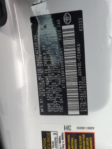 4T1BE46KX9U820341 - 2009 TOYOTA CAMRY BASE WHITE photo 12
