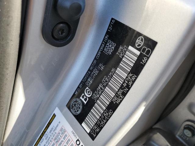 JTNKARJE7HJ537535 - 2017 TOYOTA COROLLA IM Argent photo 12