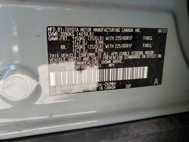 2T3P1RFV6PW379451 - 2023 TOYOTA RAV4 XLE GRAY photo 13