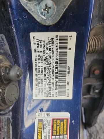 1HGFA15889L026340 - 2009 HONDA CIVIC EX ლურჯი ფოტო 13